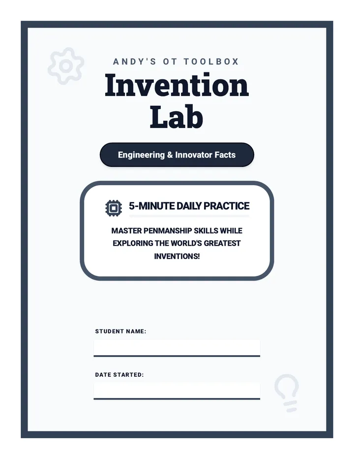 Invention Lab Handwriting 30 Day Worksheet