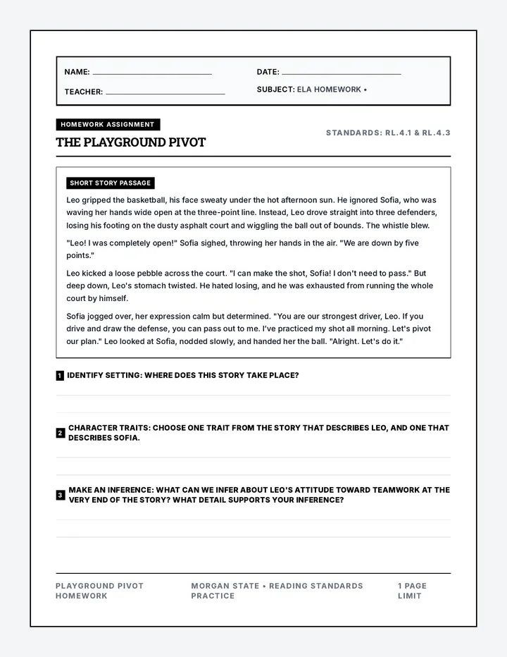 Project Glitch Homework Worksheet