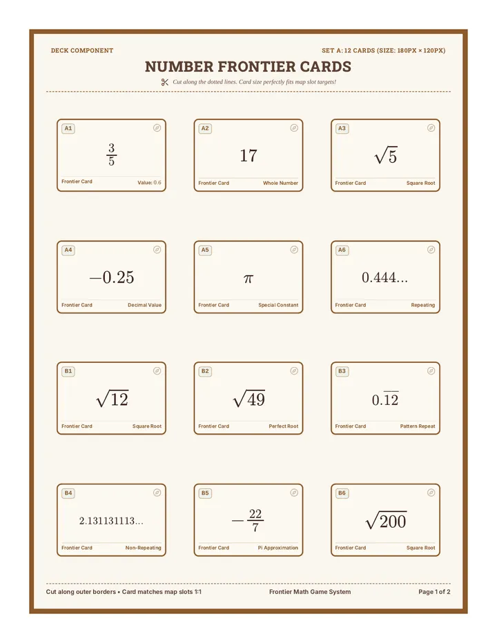 Number Frontier Playing Cards