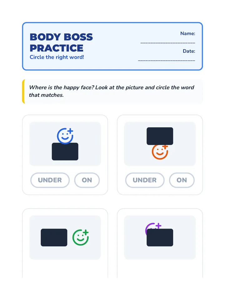 Body Boss Worksheet