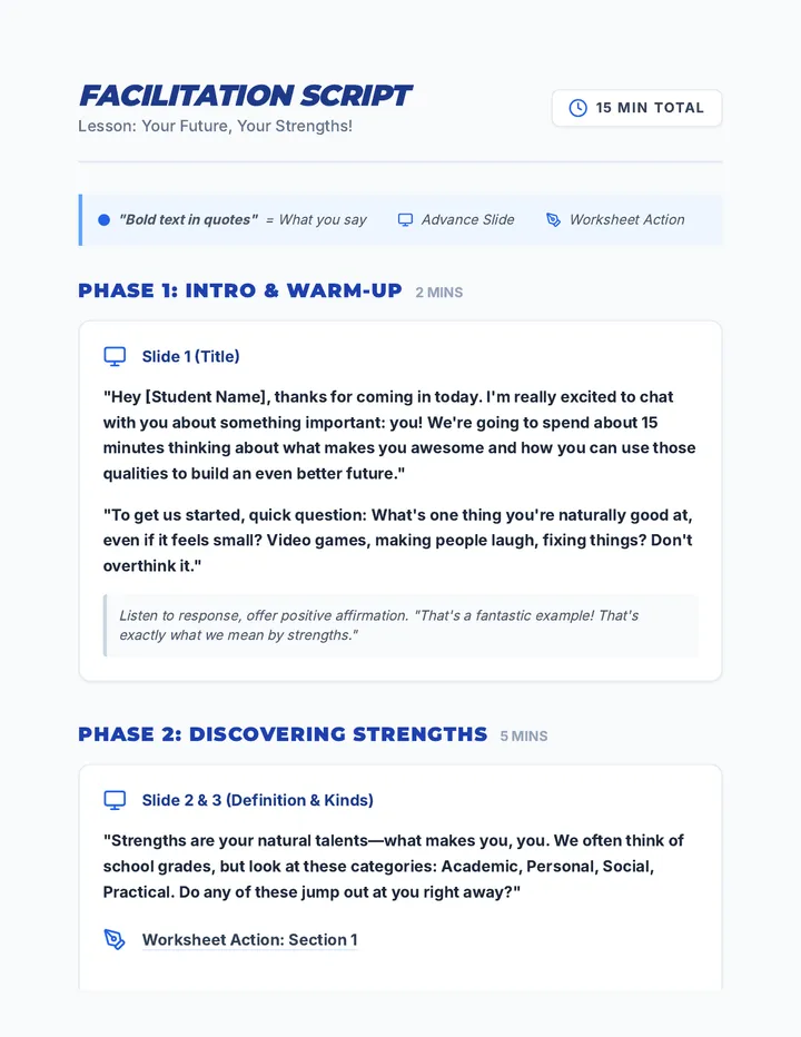 Strengths Talk Facilitation Script