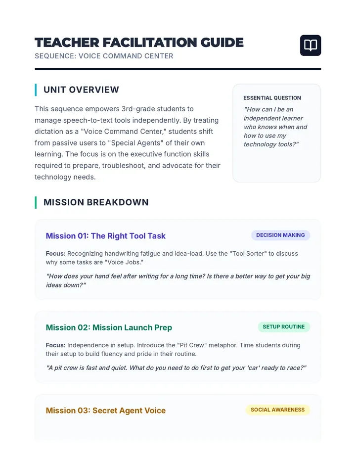 Voice Command Teacher Guide