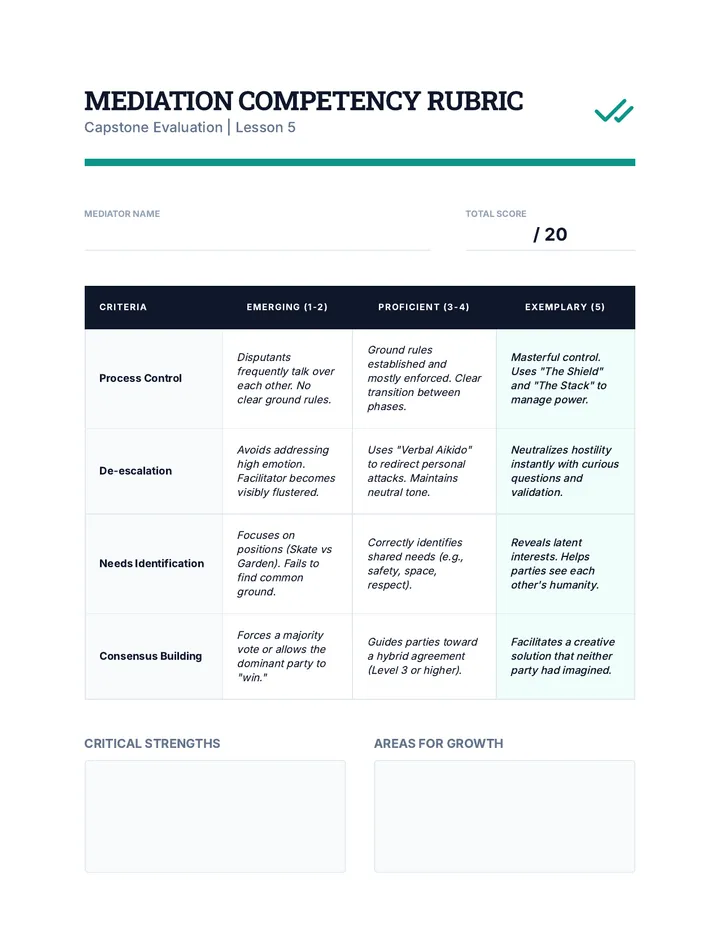 Mediation Rubric Doc