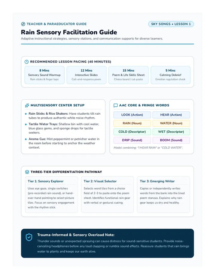 Rain Sensory Guide