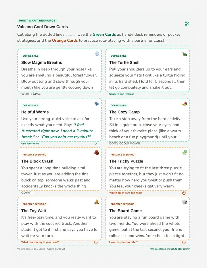 Cool Down Cards Handout
