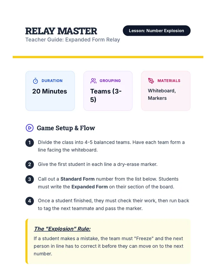 Relay Master Teacher Guide