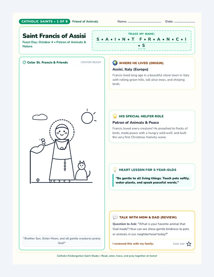 Holy Heroes Coloring Worksheets