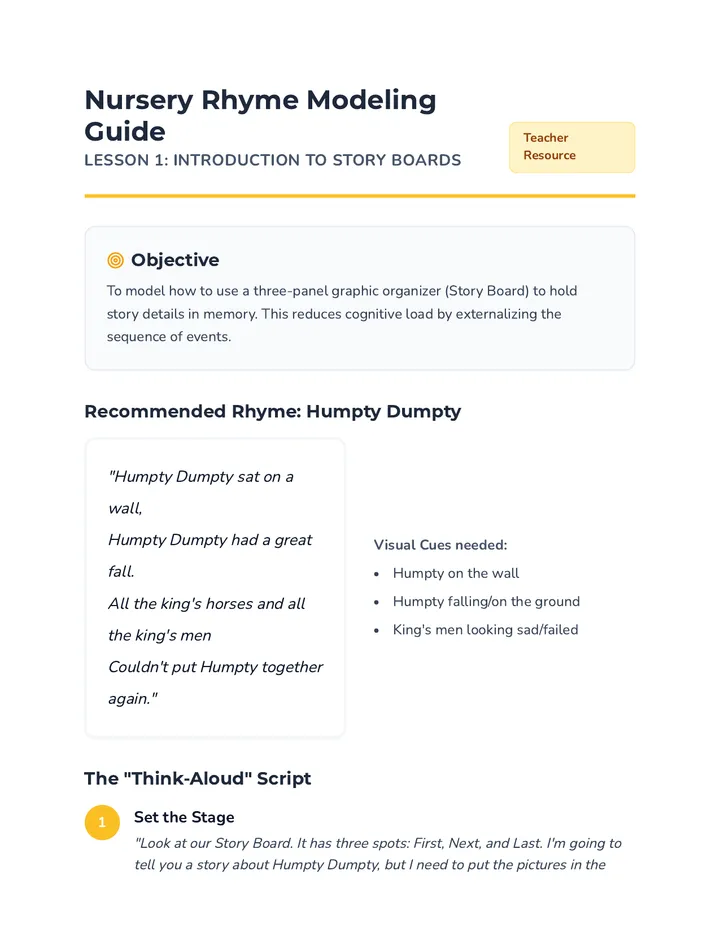 Nursery Rhyme Modeling Guide