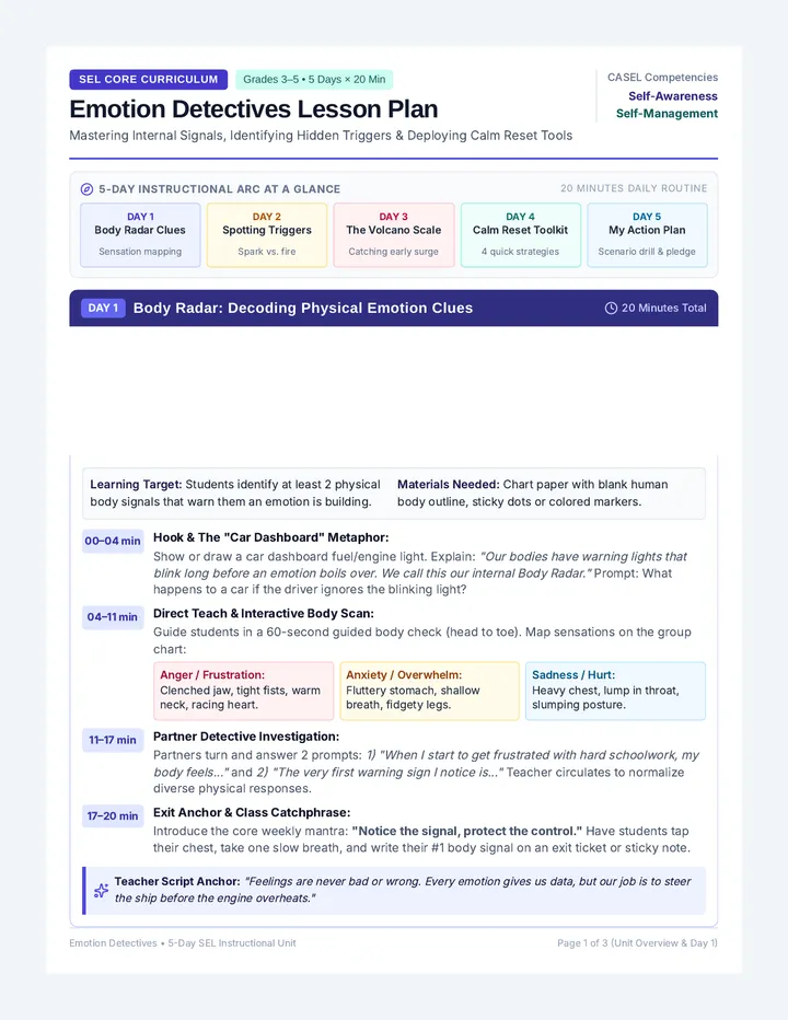 Emotion Detectives Lesson Plan