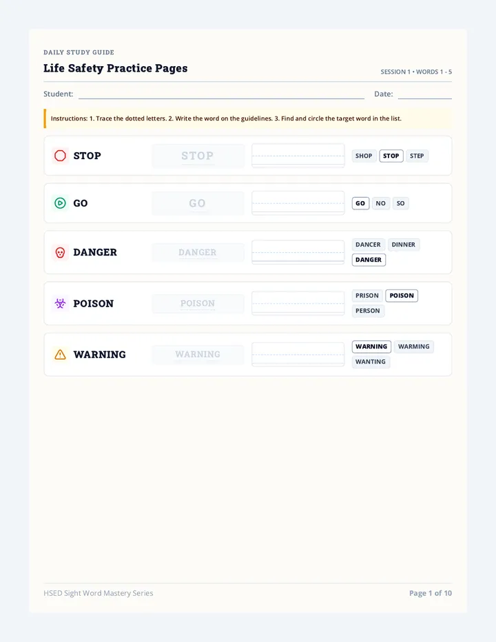 Daily Practice Worksheets