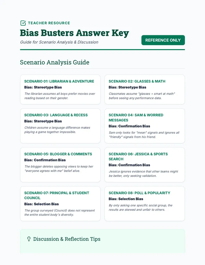 Bias Busters Answer Key