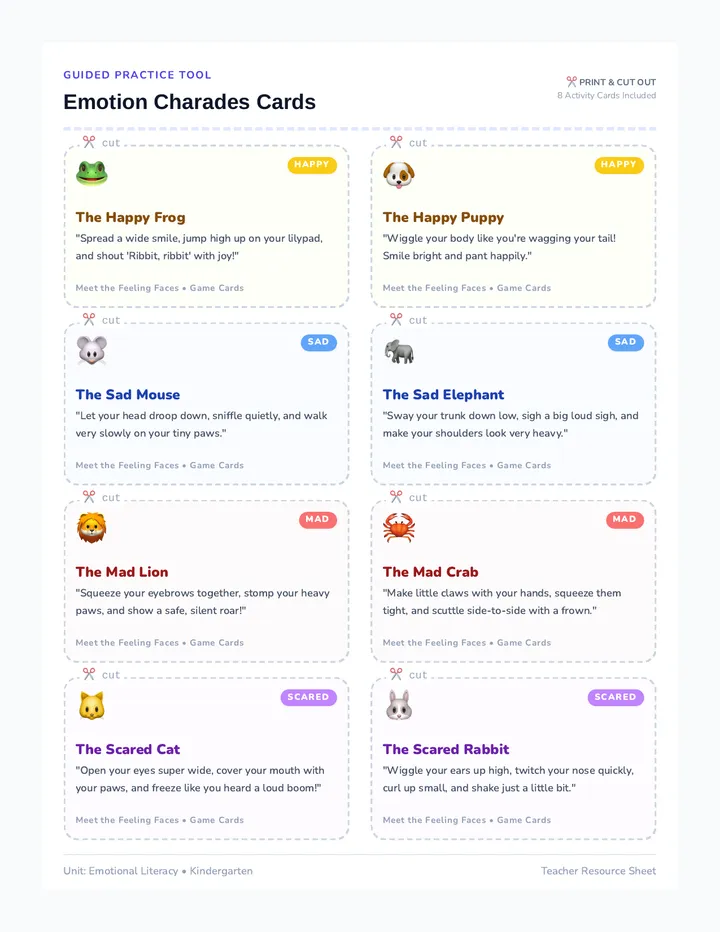 Emotion Charades Cards