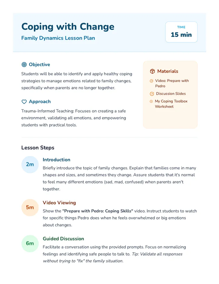 Family Dynamics Lesson Plan