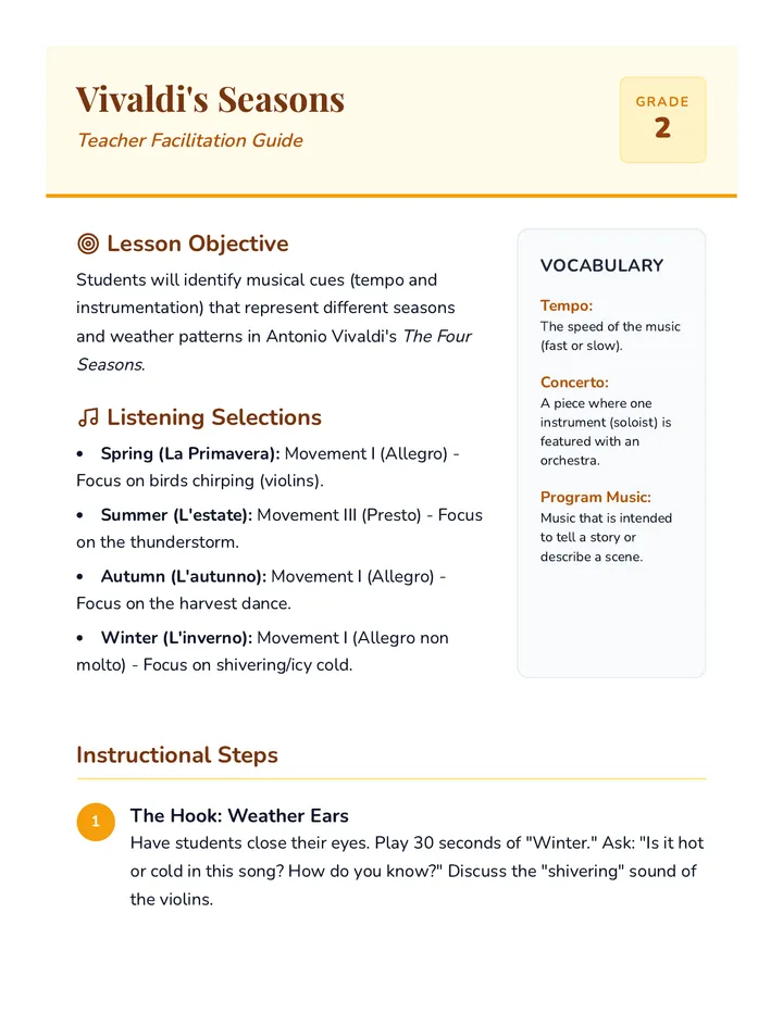 Vivaldi Lesson Guide