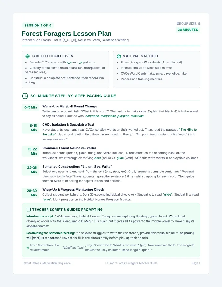 Forest Foragers Teacher Guide