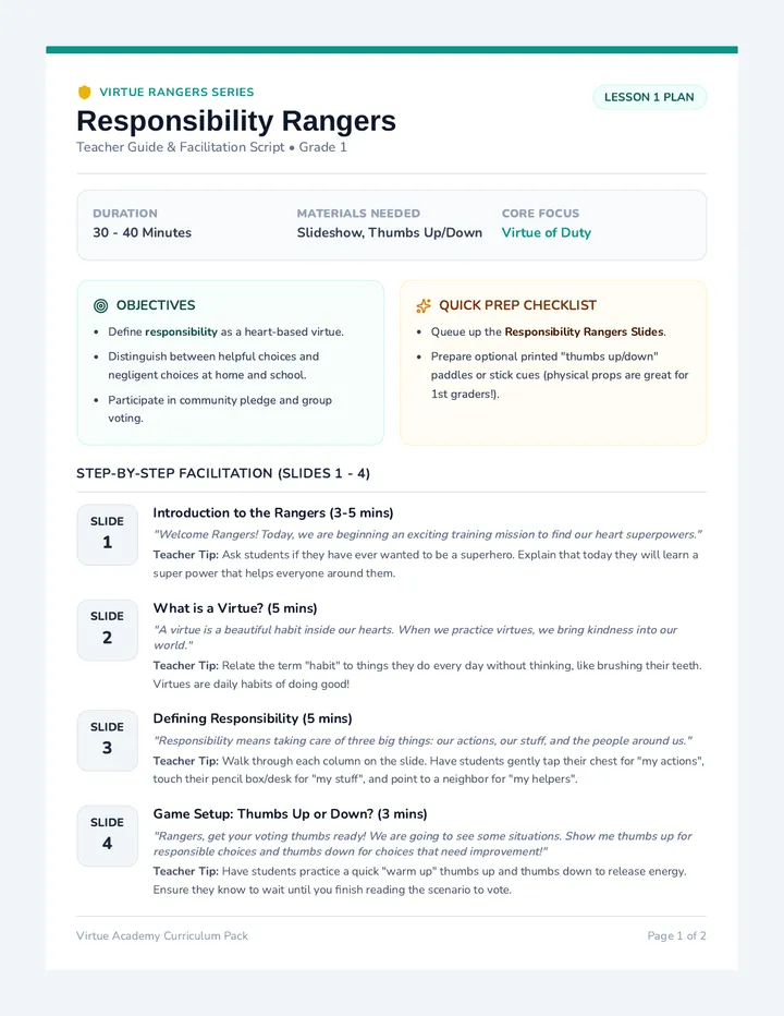 Rangers Facilitation Guide