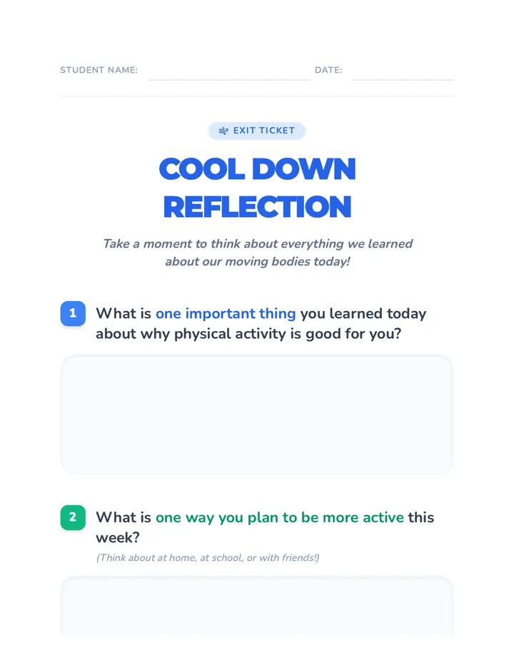 Cool Down Reflection Ticket