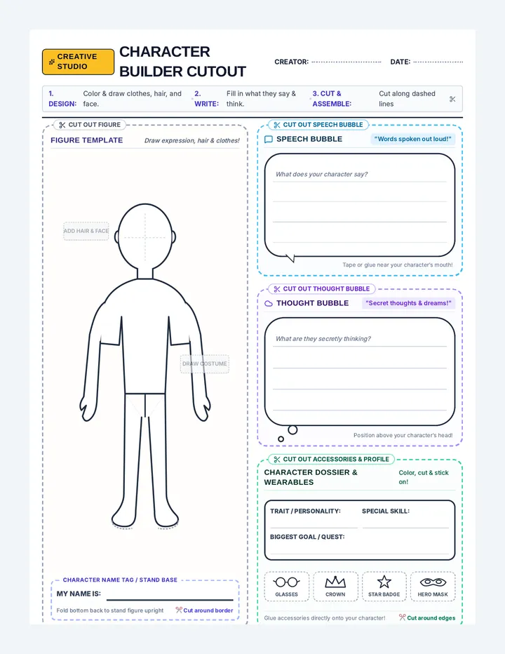 Character Builder Cutout Sheet