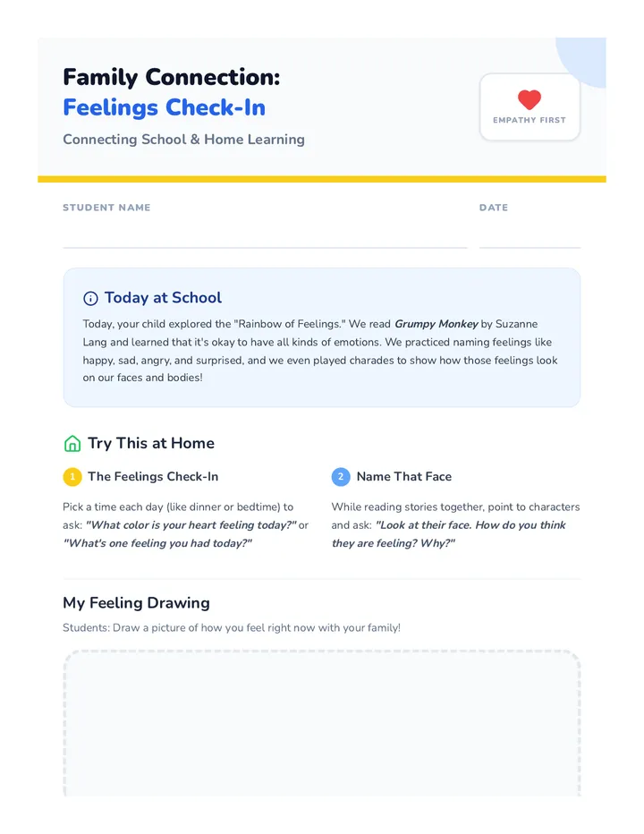 Family Connection Feelings Check In