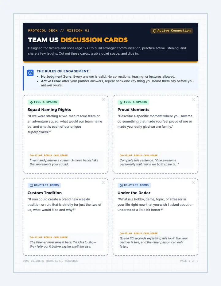 Team Us Discussion Cards