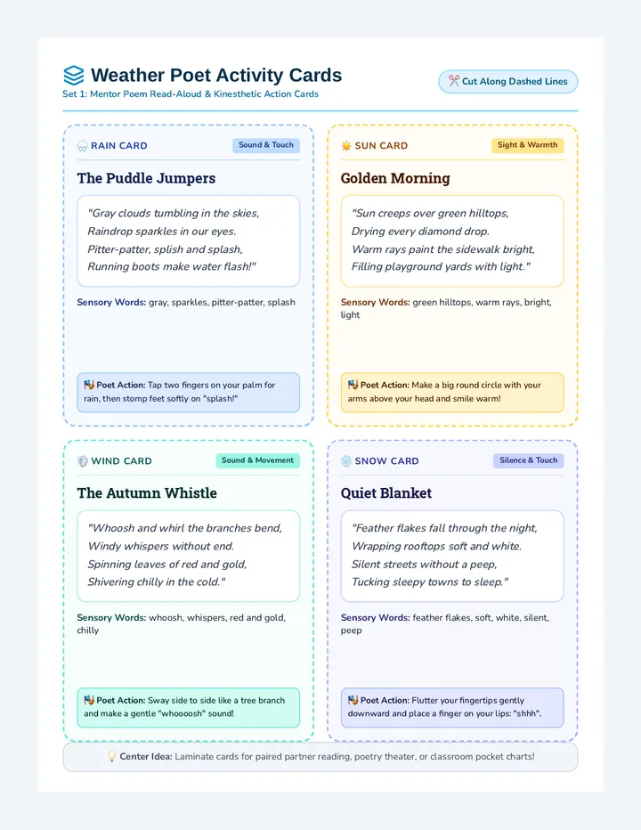 Weather Poet Activity Cards