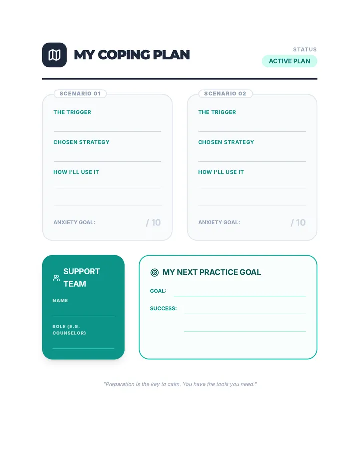 Personalized Coping Plan Template