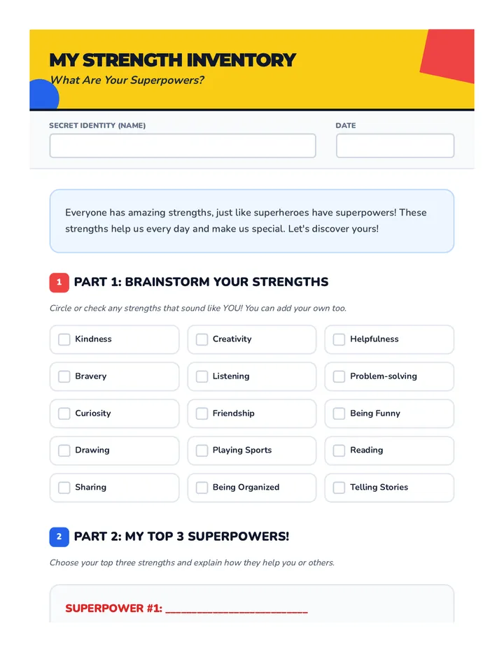 My Strength Inventory Worksheet