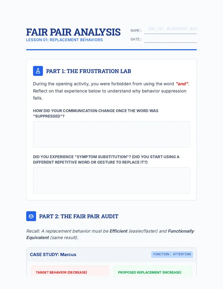 Fair Pair Analysis Worksheet