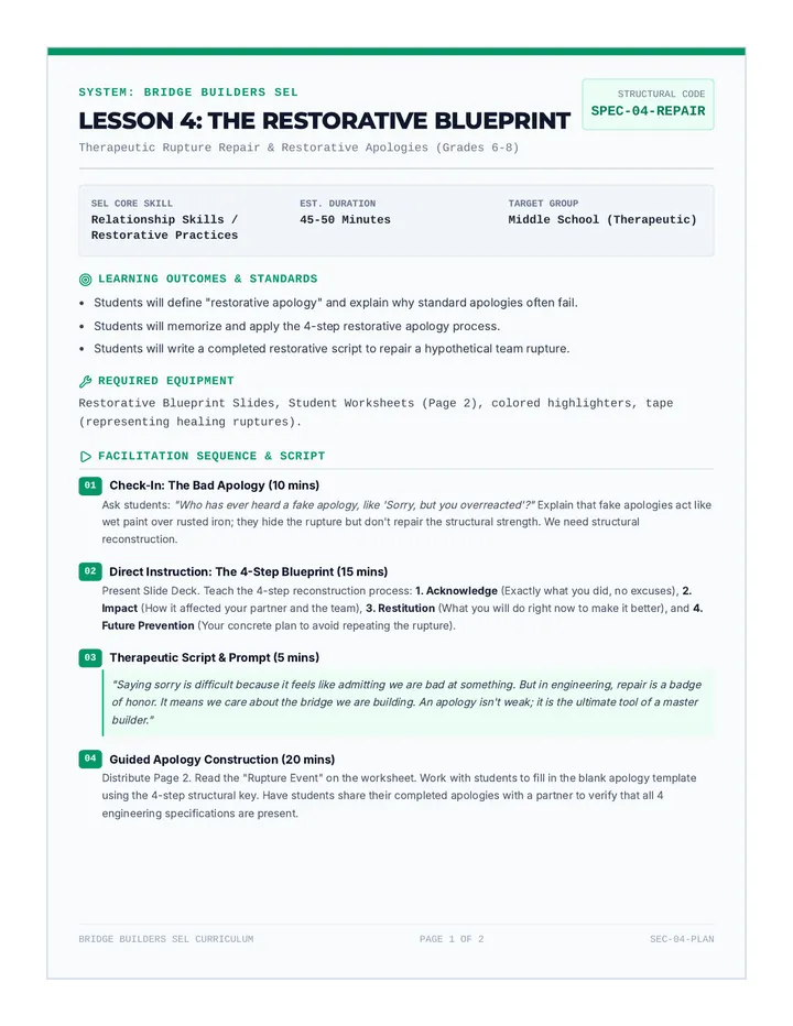 The Restorative Blueprint Worksheet