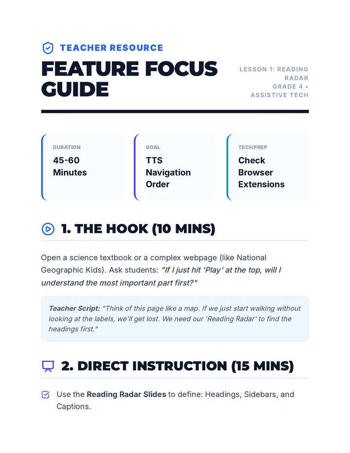 Reading Radar Teacher Guide