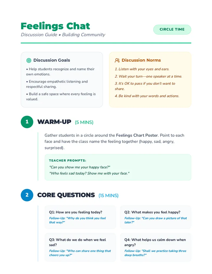 Feelings Chat Discussion Guide