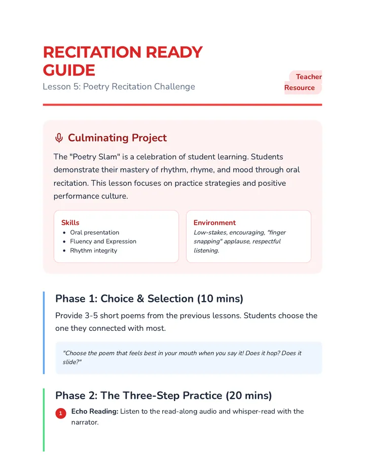 Recitation Ready Guide