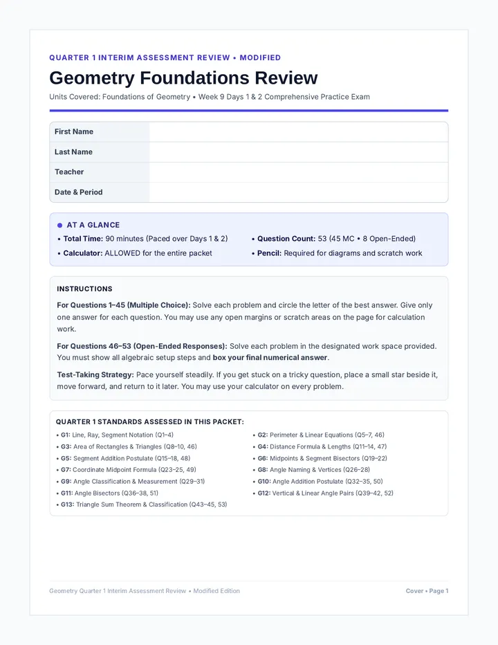 IA Review Student Packet