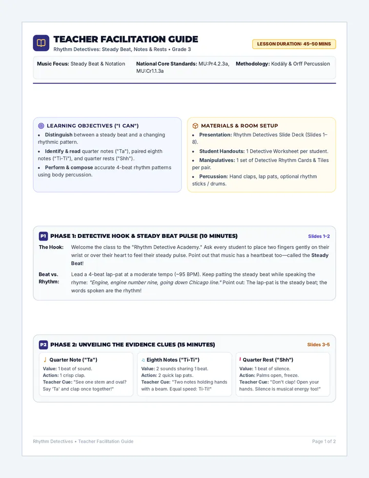 Rhythm Detectives Lesson Guide