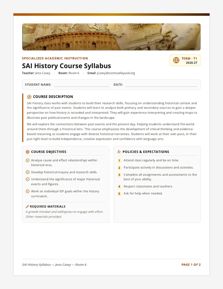 Epochs Syllabus Document