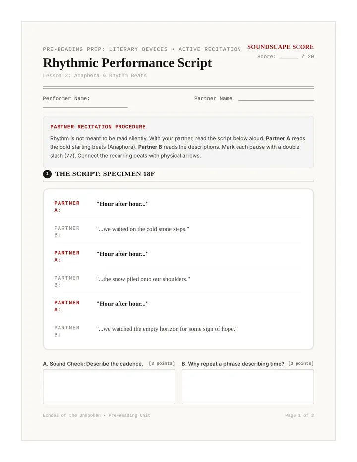 Rhythmic Rhetoric Worksheet
