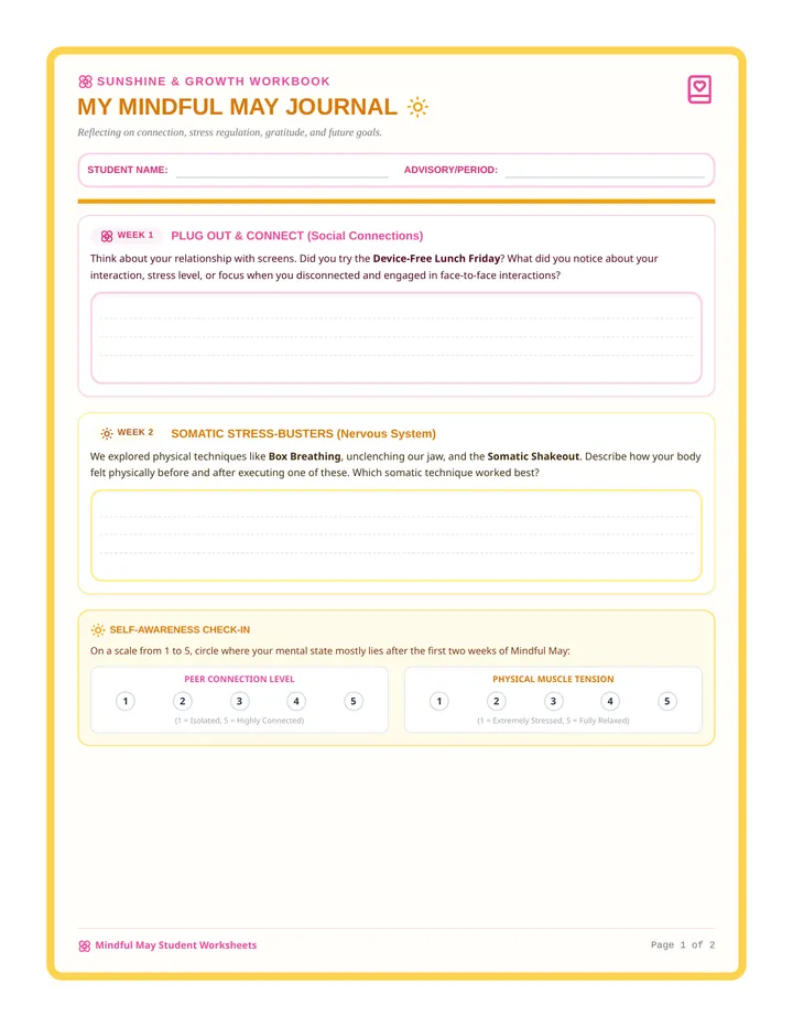 Mindful May Student Journal