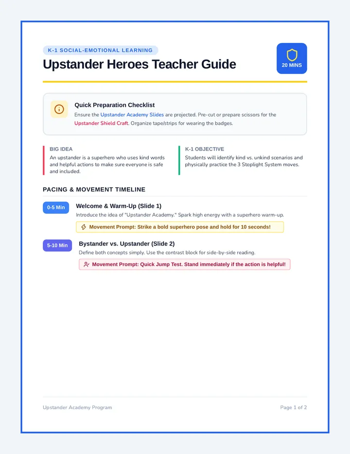 Upstander Heroes Teacher Guide