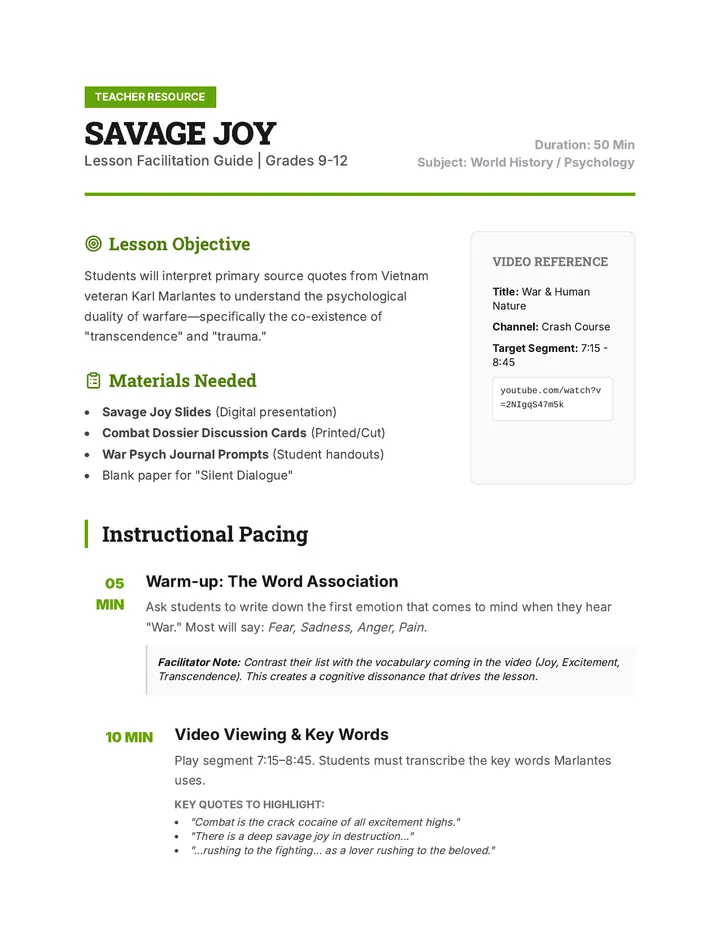 Savage Joy Facilitator Guide