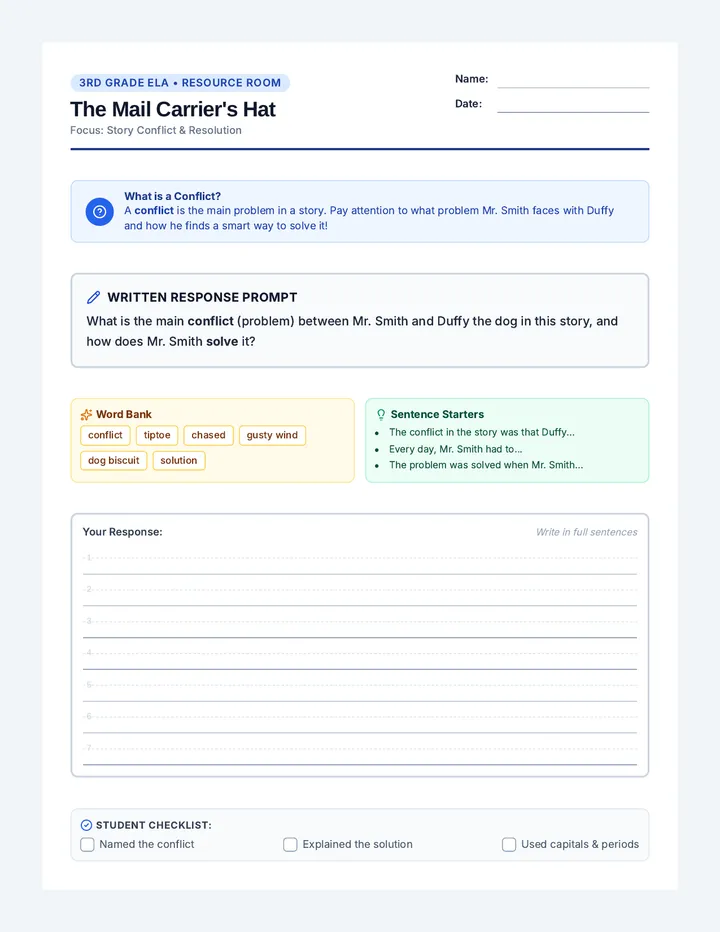 Mail Carrier Conflict Worksheet
