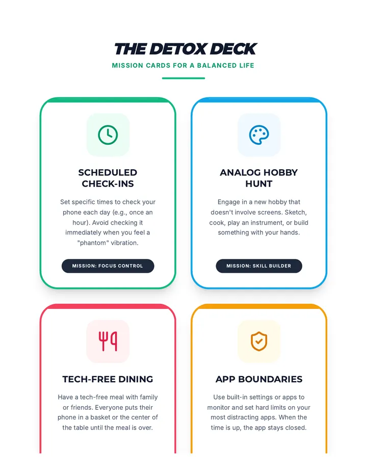 Digital Detox Tips Cards Printable