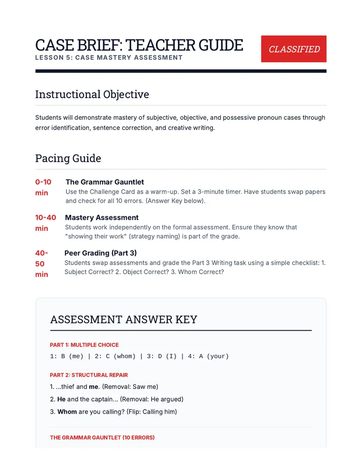 Case Mastery Teacher Guide