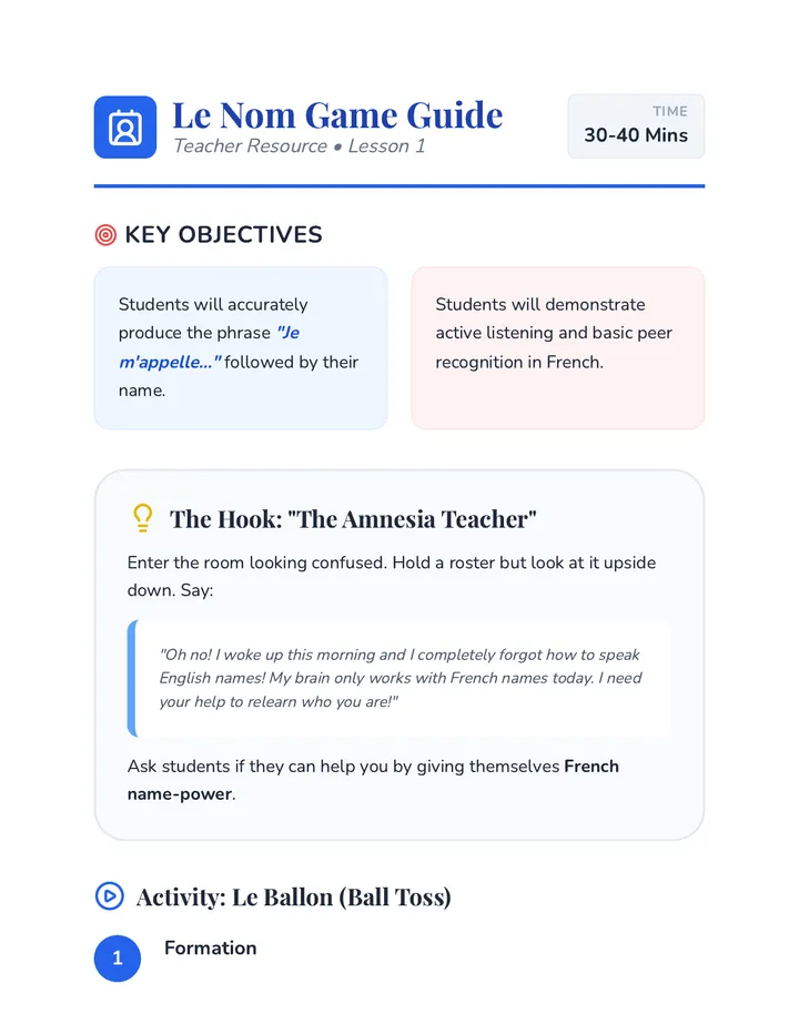 Greeting Games Teacher Guide