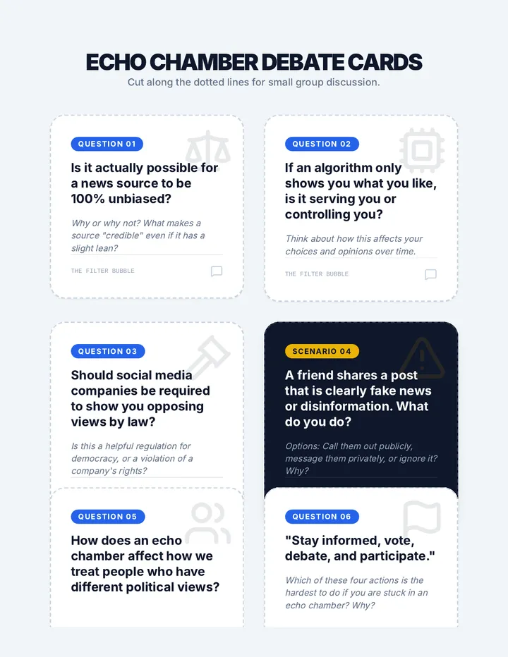Filter Bubble Discussion Cards