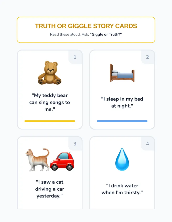 Truth or Giggle Story Cards