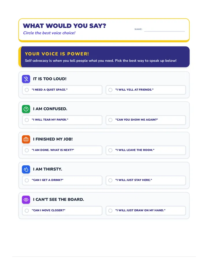 Speak Up Situations Activity
