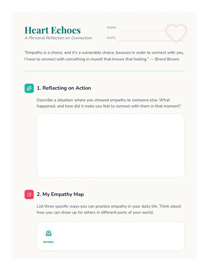 Heart Echoes Worksheet