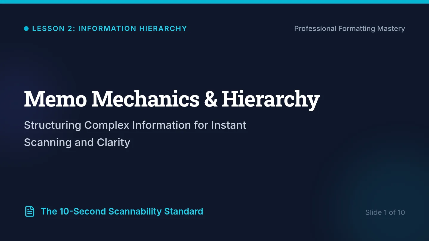 Memo Mechanics Slides