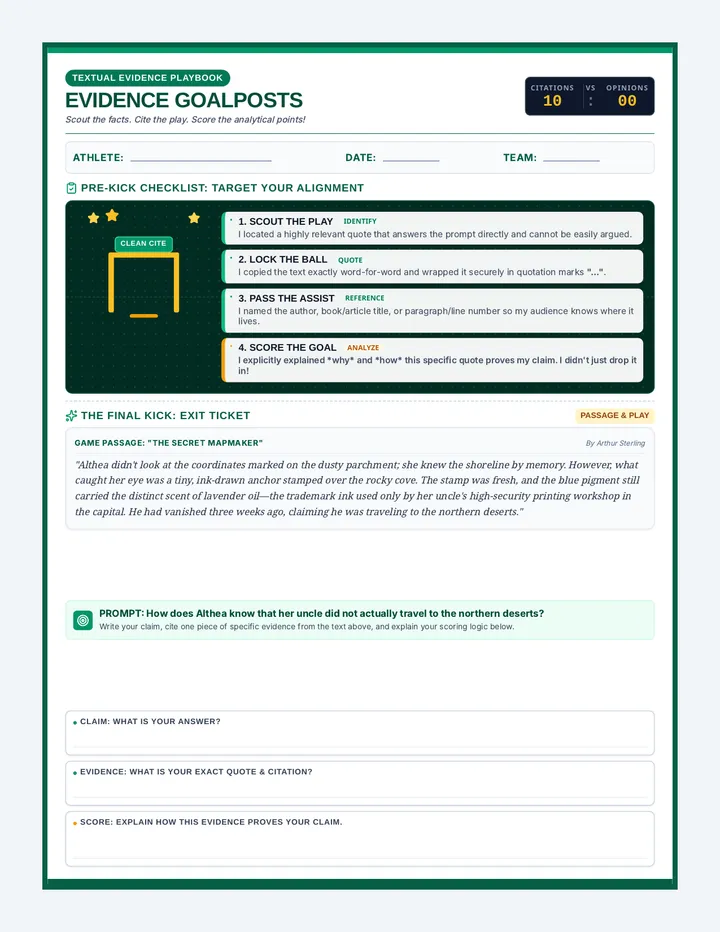 Evidence Goalposts Checklist