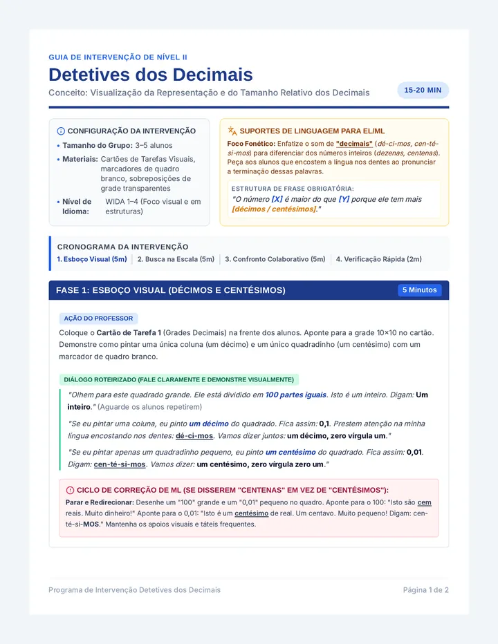 Decimal Detectives Teacher Guide